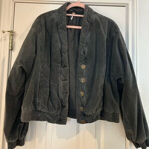 Free People Dark Gray Bomber Jacket